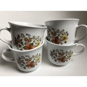 Set of 4 EUC Vintage Corelle by Corning Indian Summer Coffee/Tea Cups/Mugs